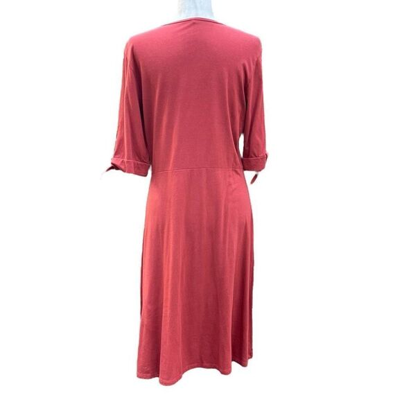 Blue Canoe Organic Cotton Dress Tie Sleeves Comfy Size Large Made in the USA - Picture 7 of 10